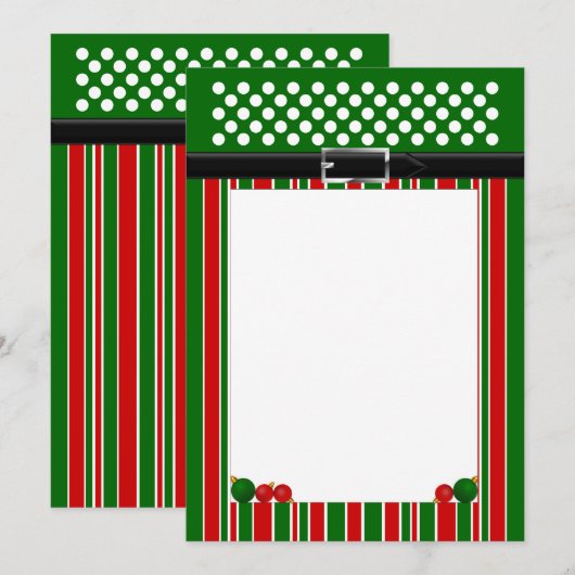 クリスマスの便箋 招待状 (正面/裏面)