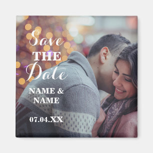 クリスマスの保存日付の磁石のカップルの結婚式 マグネット