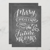 クリスマスの保存日付文字を入れられる写真手無し セーブザデート (正面/裏面)