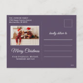 クリスマスの信じ魔法に2枚の家族の写真 シーズンポストカード (裏面)