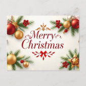 クリスマスの優雅さ:フェスティバルお祝い ポストカード (正面)