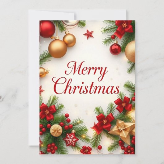 クリスマスの優雅さ:フェスティバルお祝い 招待状 (正面)