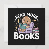 クリスマスの先生はもっと本を読む おもしろい 招待状 (正面)