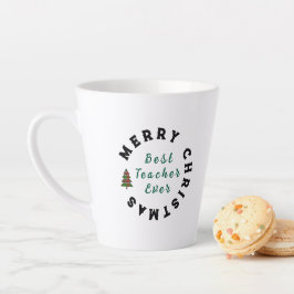 クリスマスの先生への感謝の引用文デザイン カフェラテマグ