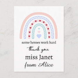 クリスマスの先生への感謝の気持ちを表す、特別なヒーローギフト ポストカード
