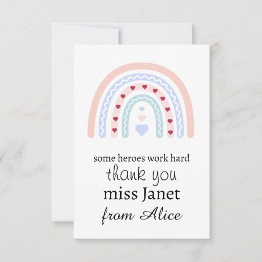 クリスマスの先生への感謝を込めた特別なヒーローギフト サンキューカード (正面)