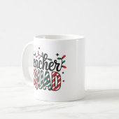 クリスマスの先生チーム 面白い メリークリスマス パーティー コーヒーマグカップ (正面左)