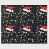 クリスマスの光が輝く可愛いパグ犬 ラッピングペーパー (フラット)