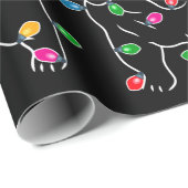 クリスマスの光が輝く可愛いパグ犬 ラッピングペーパー (ロールコーナー)