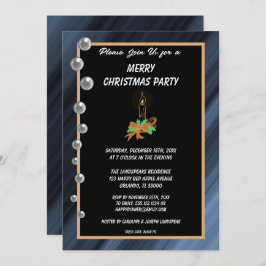 クリスマスの光と銀のビー玉 招待状