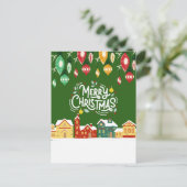クリスマスの光と雪 – 陽気なクリスマス シーズンポストカード (スタンド正面)