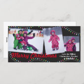 クリスマスの光の文字列 – クリスマスフォトカード シーズンカード (正面/裏面)