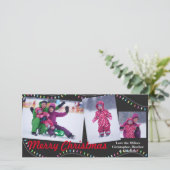 クリスマスの光の文字列 – クリスマスフォトカード シーズンカード (スタンド正面)