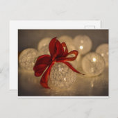 クリスマスの光るオーナメントのボーブルのリボン葉書 シーズンポストカード (正面/裏面)