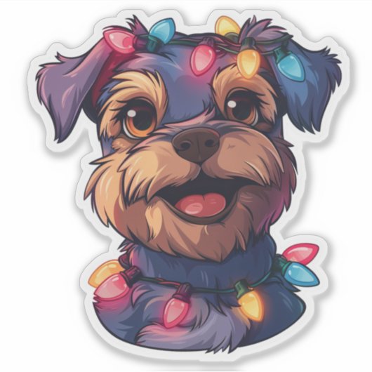 クリスマスの光包まれたの中のいたずら好きエール シール (正面)