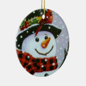 クリスマスの円のオーナメントか雪だるま セラミックオーナメント (右)