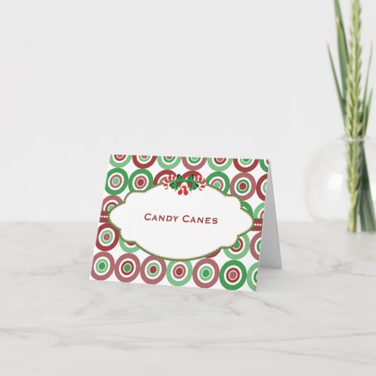 クリスマスの円キャンデーのビュッフェキャンデーの名刺 シーズンカード (正面)