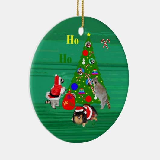 クリスマスの円形のオーナメント セラミックオーナメント (右)