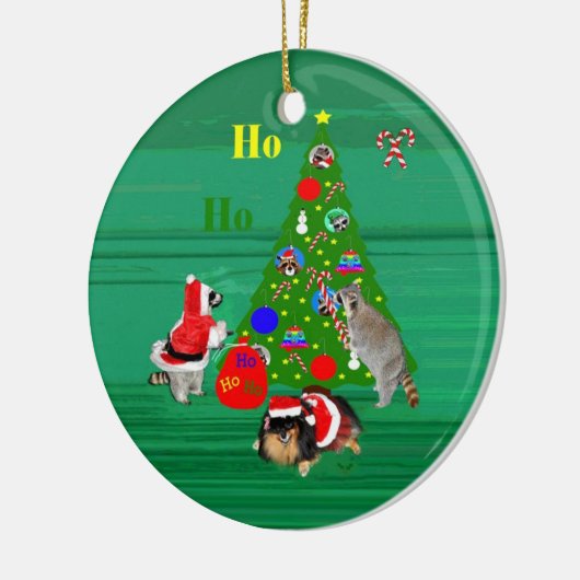 クリスマスの円形のオーナメント セラミックオーナメント (左)