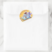 クリスマスの円形のステッカーの雪だるまの雪のスポーツ ラウンドシール (バッグ)