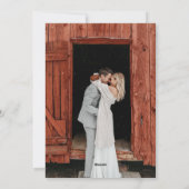 クリスマスの写真と二人の結婚式のカップルの台本 シーズンカード (裏面)