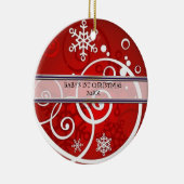 クリスマスの写真のオーナメントのテンプレート セラミックオーナメント (右)