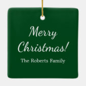 クリスマスの写真のコラージュのカスタムなモノグラムの休日 セラミックオーナメント (裏面)