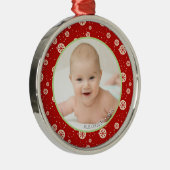 クリスマスの写真の名前 メタルオーナメント (右)