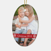 クリスマスの写真の記念品 セラミックオーナメント (左)