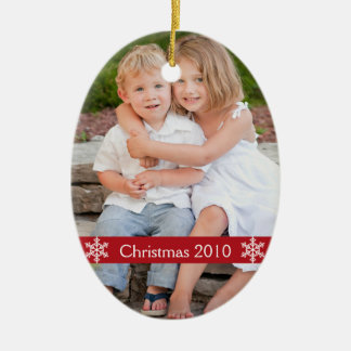 クリスマスの写真の記念品 セラミックオーナメント