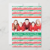 クリスマスの写真の遊び心 ラマとパターン シーズンカード (裏面)