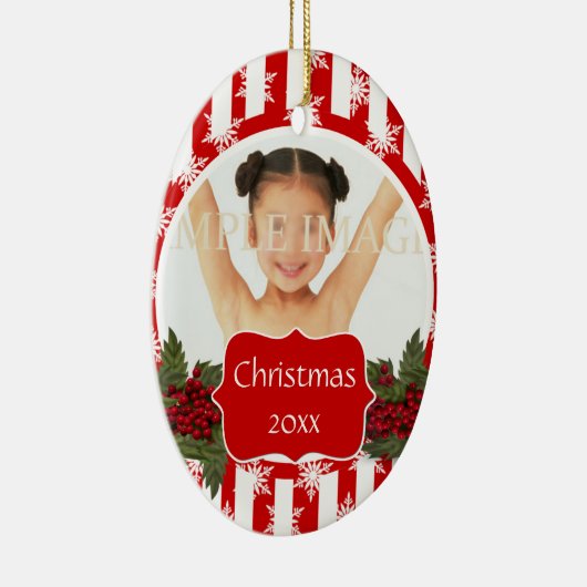 クリスマスの写真は個人化なります セラミックオーナメント (右)