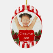 クリスマスの写真は個人化なります セラミックオーナメント (正面)
