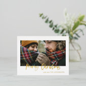 クリスマスの写真を使ったホリデー ポストカード (立ち正面)