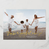 クリスマスの写真を撮って楽しい音を出す 箔シーズンカード (正面)