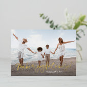 クリスマスの写真を撮って楽しい音を出す 箔シーズンカード (立ち正面)