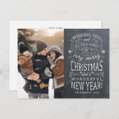 クリスマスの写真を楽しみたい黒板 ポストカード (正面/裏面)