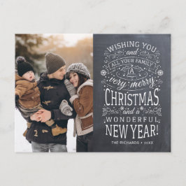 クリスマスの写真を楽しみたい黒板 ポストカード