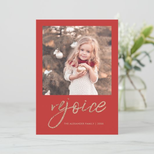 クリスマスの写真を楽しんで素朴うれしく思う シーズンカード (スタンド正面)