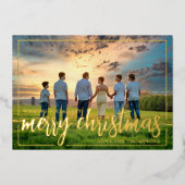 クリスマスの写真を楽しんで 箔シーズンカード (正面)