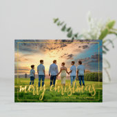 クリスマスの写真を楽しんで 箔シーズンカード (立ち正面)