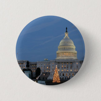クリスマスの写真を祝う米国の国会議事堂 缶バッジ