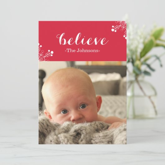 クリスマスの写真カードを信じて下さい シーズンカード (スタンド正面)