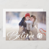 クリスマスの写真カードを信じて下さい シーズンカード (正面/裏面)