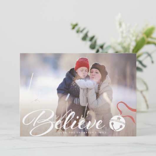 クリスマスの写真カードを信じて下さい シーズンカード (スタンド正面)