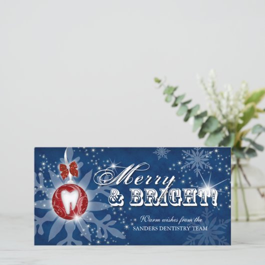 クリスマスの写真カード歯科モルの紫系統 シーズンカード (スタンド正面)