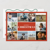 クリスマスの写真コラージュ シーズンカード (正面/裏面)