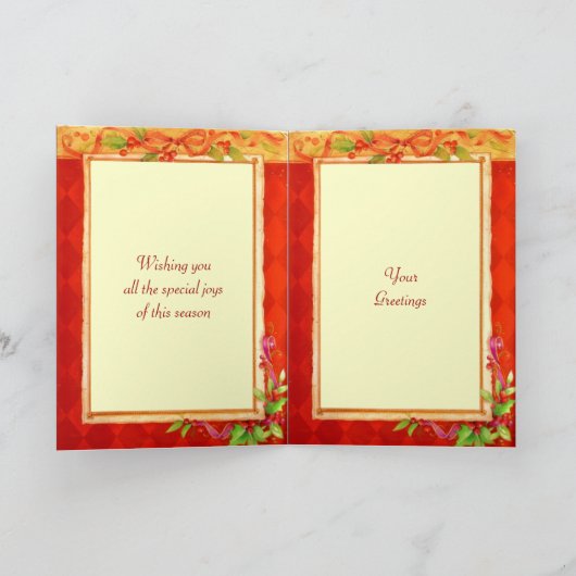 クリスマスの写真フレームカード シーズンカード (内部)