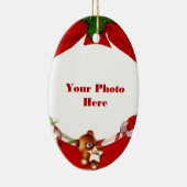 クリスマスの写真フレーム セラミックオーナメント (右)