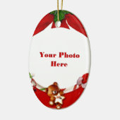 クリスマスの写真フレーム セラミックオーナメント (左)